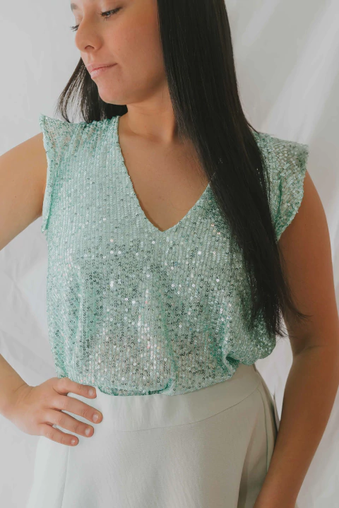Blusa Betty - Pailette volado - comprar online