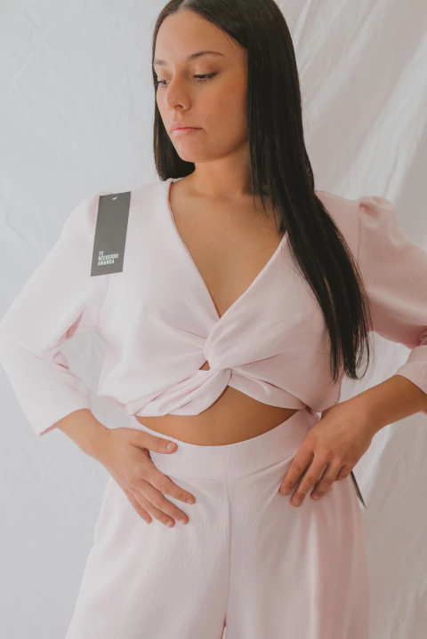 Blusa Renata - Lino Crepe 3/4 - comprar online