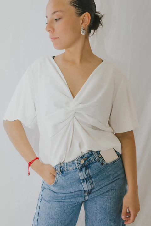 Blusa Lucy - Lino Crep Nudo Busto - comprar online