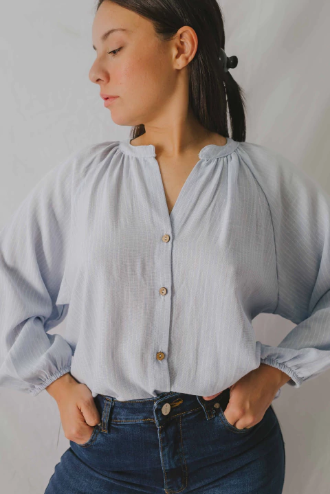 Camisa Chiara - Mao lino rayado