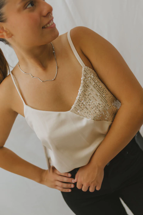 Musculosa Magia - Saten Pailette - comprar online