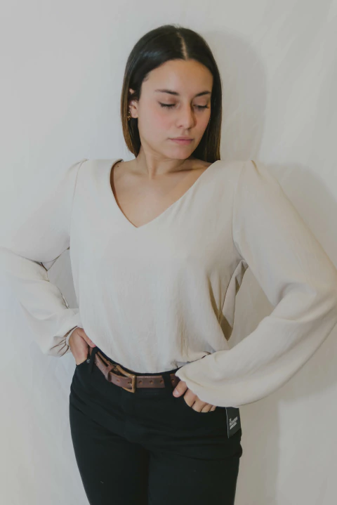 Blusa Katerina - Manga larga lino crepe - comprar online