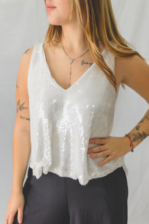 Musculosa V Pailettes