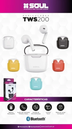 Auricular SOUL TWS200 Bluetooth - Tutti Frutti Accesorios