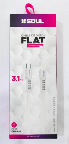 Cable iPhone - USB C a Lightning 1.2 mt Soul Flat - comprar online