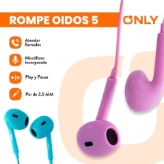 Auricular ONLY ROMPEOIDOS 5 Con Micrófono Colores - comprar online