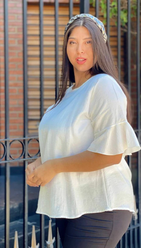 BLUSA LINO BRILLOSA VOLADO