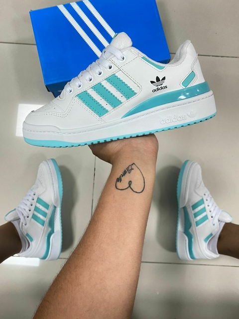 Adidas Fórum Branco/Verde Agua