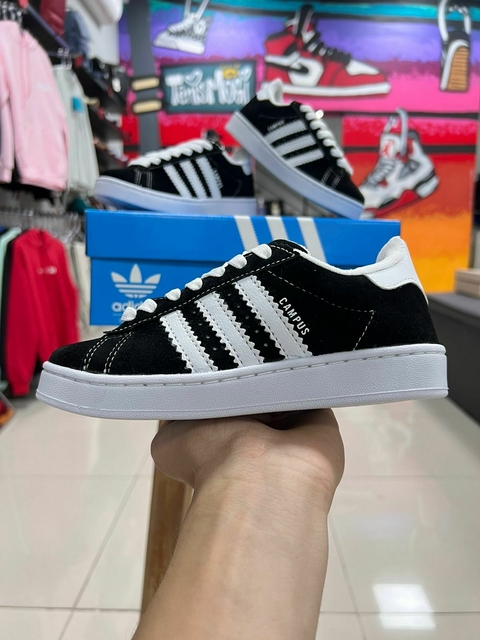 Adidas Campus Infantil Preto/Branco