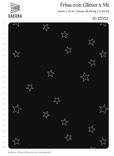 Frisa con GLITTER ESTRELLA LINEAL