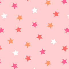 Algodón elast. Estrellas Coral