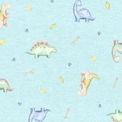 Jersey Soft Digital Dinos Simil Melange - comprar online