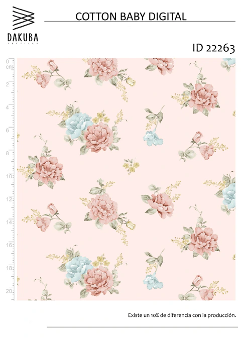 Cotton Baby Digital Flor Romantica - comprar online
