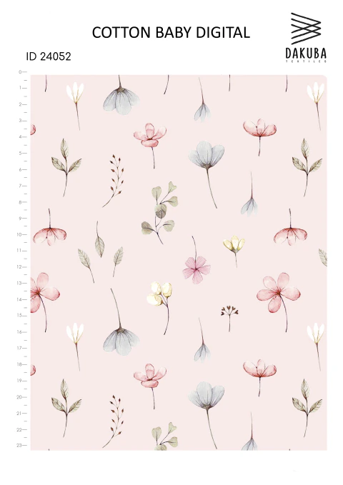 Cotton Baby Digital Botanico Florcitas