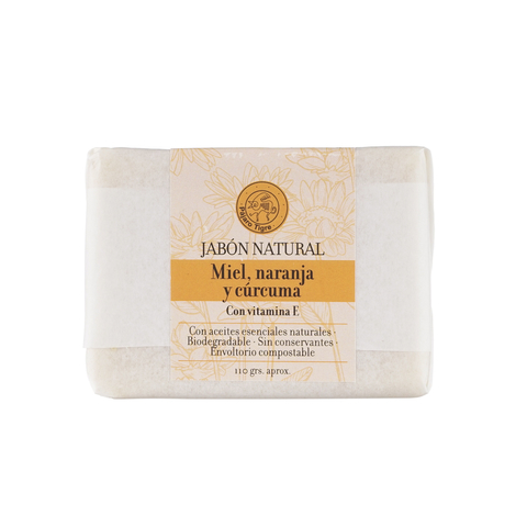 Jabón corporal. Miel, naranja y cúrcuma.