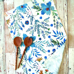 Maxi Repasador de gabardina "BLUE FLOWERS" - comprar online