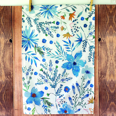 Maxi Repasador de gabardina "BLUE FLOWERS"