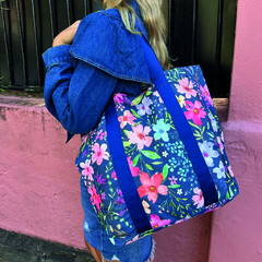 New tote BLUE FLOWERS reversible - comprar online