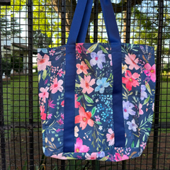 New tote BLUE FLOWERS reversible - Memisart