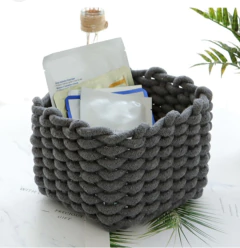 CONTENEDOR TEJIDO GRIS GRANDE - tienda online