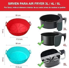 MOLDE AIR FRYER SILICONA REDONDO C/DIVISION 20 CM - comprar online