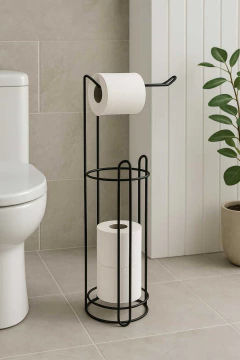 PORTA ROLLO PAPEL HIGIENICO NEGRO - Pranzo bazar