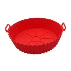 MOLDE AIR FRYER SILICONA ROJO RED 20 CM