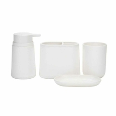 SET DE BAÑO PLASTICO 4 PIEZAS BLANCO LISO - comprar online