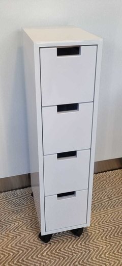 CAJONERA BLANCA LAQ 4 CAJONES CALADOS 20X30X80 CM - Pranzo bazar
