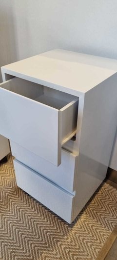 CAJONERA BLANCA LAQ 3 CAJONES LISA 30X30X60 CM