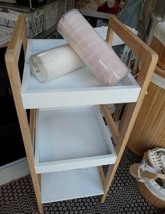ESTANTERIA 3 ESTANTES BAMBOO Y BLANCO - comprar online