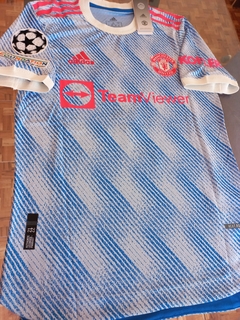 Camiseta adidas Manchester United HeatRdy Suplente Celeste Ronaldo 7 2021 2022 UCL Match - Roda Indumentaria