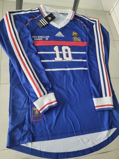 Camiseta Adidas Francia Retro Manga Larga Titular Zidane 10 1998 en internet