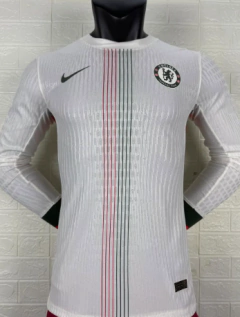 Camiseta Nike Vaporknit Chelsea Manga Larga Suplente Blanca Enzo Fernandez 8 2025 2026 Parches Champions - comprar online