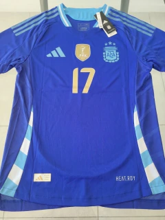 Camiseta adidas Argentina HeatRdy Suplente Azul Garnacho 17 Parche Campeon 2024 2025 3 Estrellas Match - comprar online