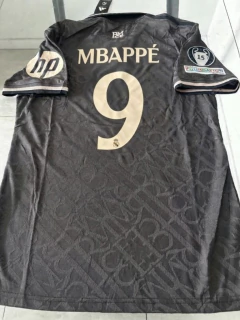 Camiseta Adidas Real Madrid HeatRdy Suplente Tercera Gris Mbappe 9 2024 2025 Match Parche Campeon