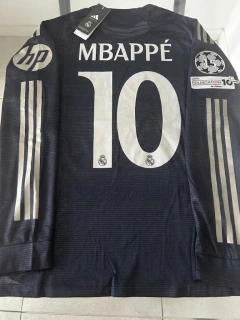 Camiseta Adidas Heat.Rdy Real Madrid Manga Larga Suplente Azul Mbappe 10 2025 2026 Match