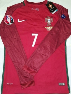Camiseta Nike Portugal Manga Larga Retro Titular Ronaldo 7 2016
