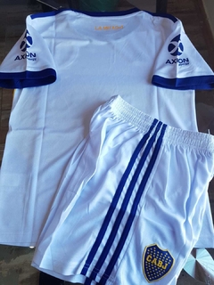 Kit Niños Camiseta + Short Boca Blanco 2020 2021 Suplente - Roda Indumentaria