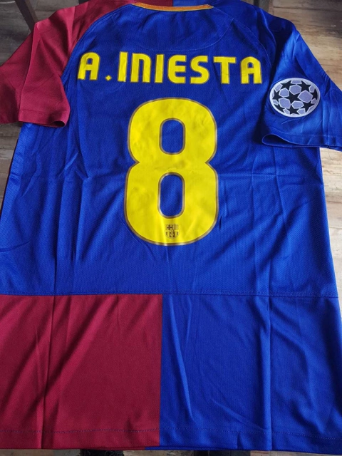 Camiseta Nike Retro Barcelona Titular 2008 2009 A. Iniesta UCL Final 2009