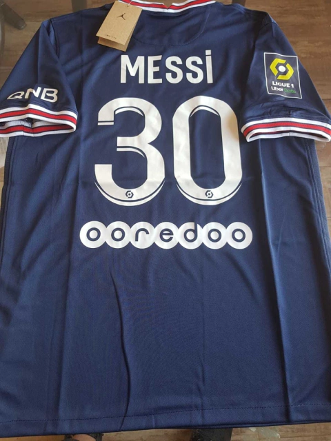Camiseta Nike Jordan PSG Titular 2021 2022 #10 Messi Parches Ligue 1