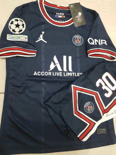 Kit Niño Camiseta + Short PSG Titular Messi #30 2021 2022 Parches UCL en internet