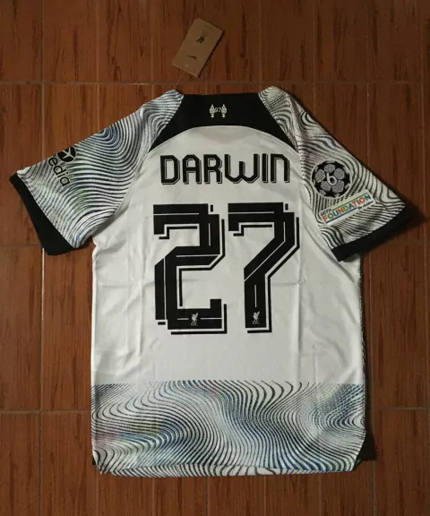 Camiseta Nike Liverpool Suplente Blanca Darwin Nuñez 27 2022 2023