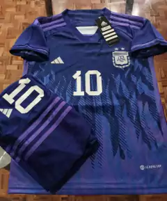 Kit Niño Camiseta + Short Argentina Suplente Violeta Messi #10 2022