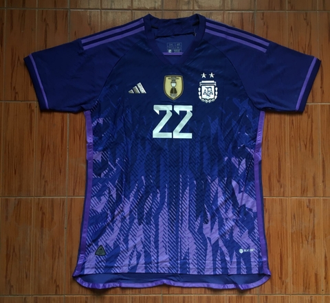 Camiseta adidas Argentina HeatRdy Suplente Violeta Lautaro Martinez 22 2022 2023 Parche Campeon Match