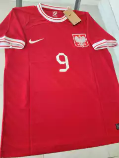 Camiseta Nike Polonia Roja Lewandowski 9 2022 2023 Qatar - Roda Indumentaria