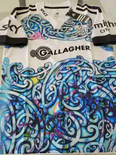 Camiseta Adidas Rugby Chief Blanca y Celeste 2023 2024