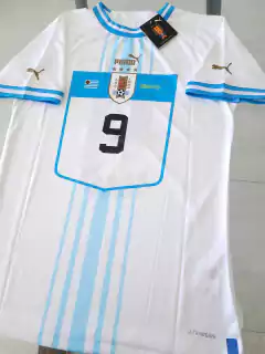 Camiseta Puma Uruguay Authentic Suplente Blanca Suarez 9 2022 2023 Qatar Match - comprar online