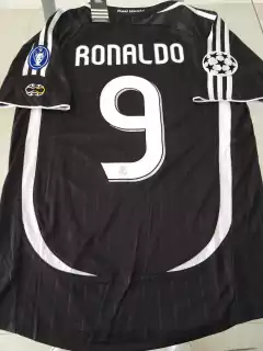Camiseta Adidas Retro Real Madrid Negra Ronaldo 9 2006 2007