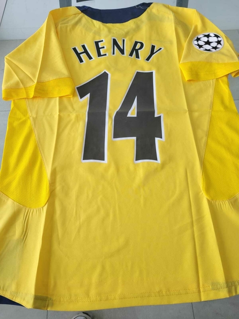 Camiseta Nike Retro Arsenal Amarilla Suplente 2004 2005 #14 Henry